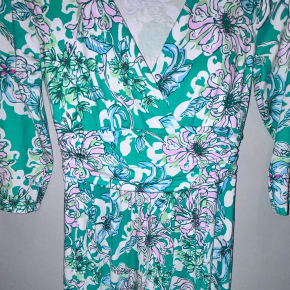 LILLY PULITZER MOANA 3/4 SLEEVE MAXI SPEARMINT BLOSSOM VIEWS SMALL - Picture 6 of 9